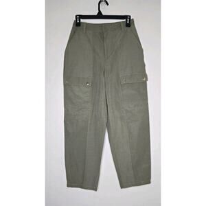 Zara Womens Cargo Pants Army Green Size XS